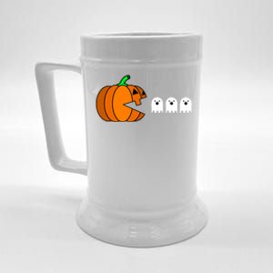 Funny Halloween Pumpkin Eating Ghost Gamer Beer Stein