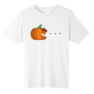 Funny Halloween Pumpkin Eating Ghost Gamer Tall Fusion ChromaSoft Performance T-Shirt