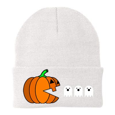 Funny Halloween Pumpkin Eating Ghost Gamer Knit Cap Winter Beanie