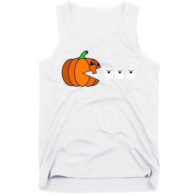 Funny Halloween Pumpkin Eating Ghost Gamer Tank Top