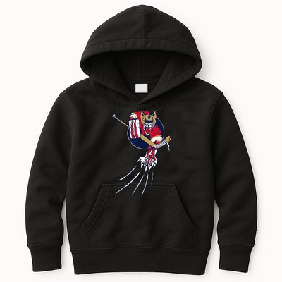 Florida Hockey Player Goalie Beast Ice Panther Cat Cougar Kids Hoodie