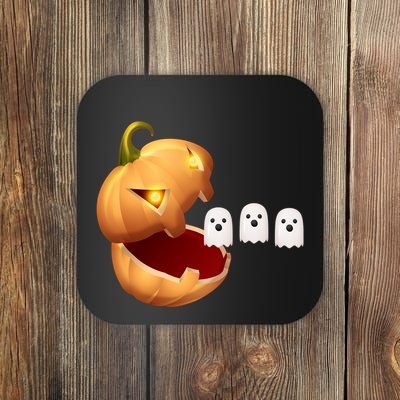 Funny Halloween Pumpkin Eating Ghost Coaster