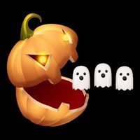 Funny Halloween Pumpkin Eating Ghost Drawstring Bag