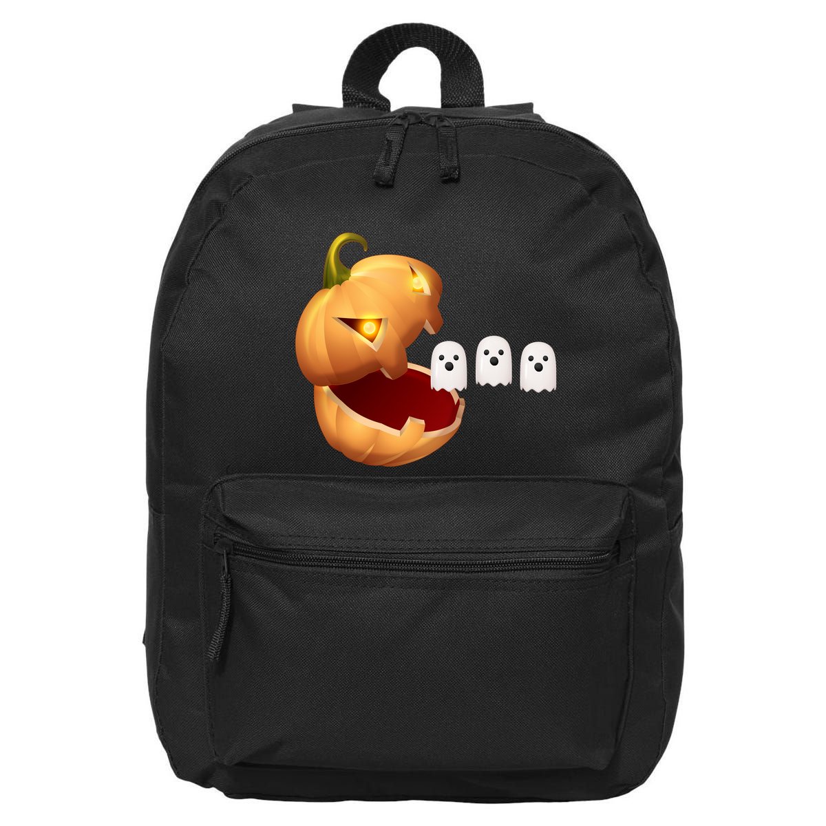 Funny Halloween Pumpkin Eating Ghost 16 in Basic Backpack