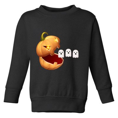 Funny Halloween Pumpkin Eating Ghost Toddler Sweatshirt