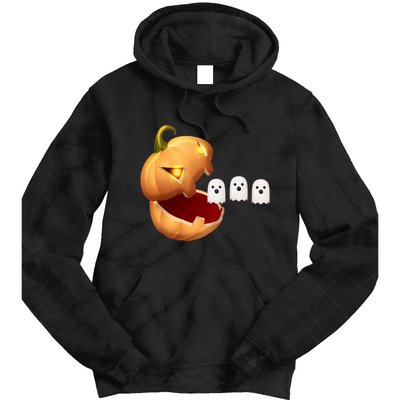 Funny Halloween Pumpkin Eating Ghost Tie Dye Hoodie