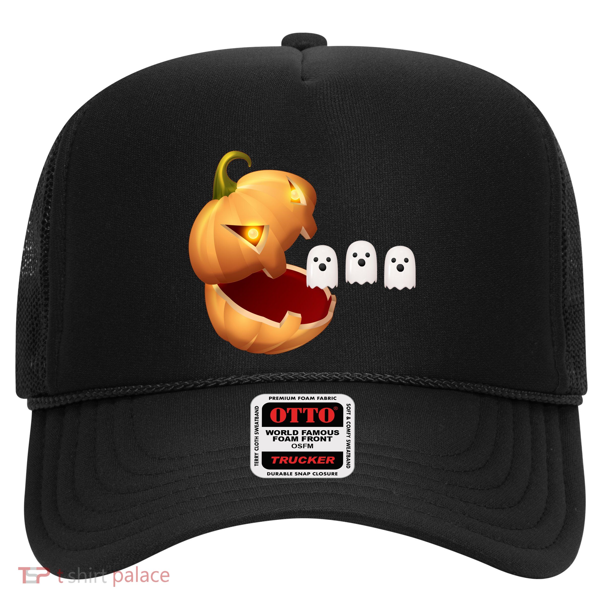 Funny Halloween Pumpkin Eating Ghost Trucker Hat