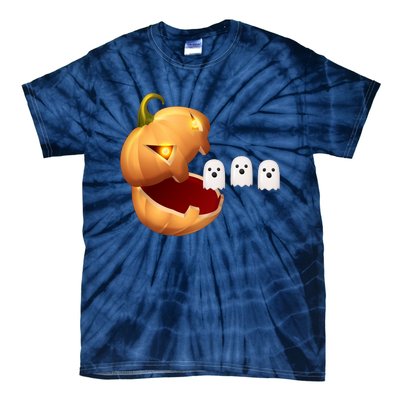 Funny Halloween Pumpkin Eating Ghost Tie-Dye T-Shirt