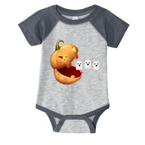 Funny Halloween Pumpkin Eating Ghost Infant Baby Jersey Bodysuit