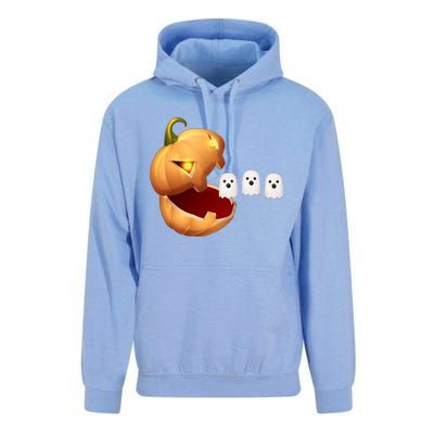 Funny Halloween Pumpkin Eating Ghost Unisex Surf Hoodie