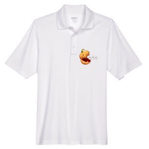 Funny Halloween Pumpkin Eating Ghost Men's Origin Performance Pique Polo