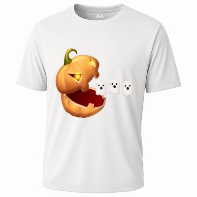 Funny Halloween Pumpkin Eating Ghost Performance Shirt