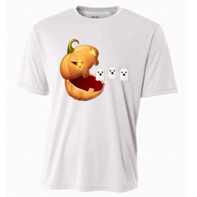 Funny Halloween Pumpkin Eating Ghost Cooling Performance Crew T-Shirt