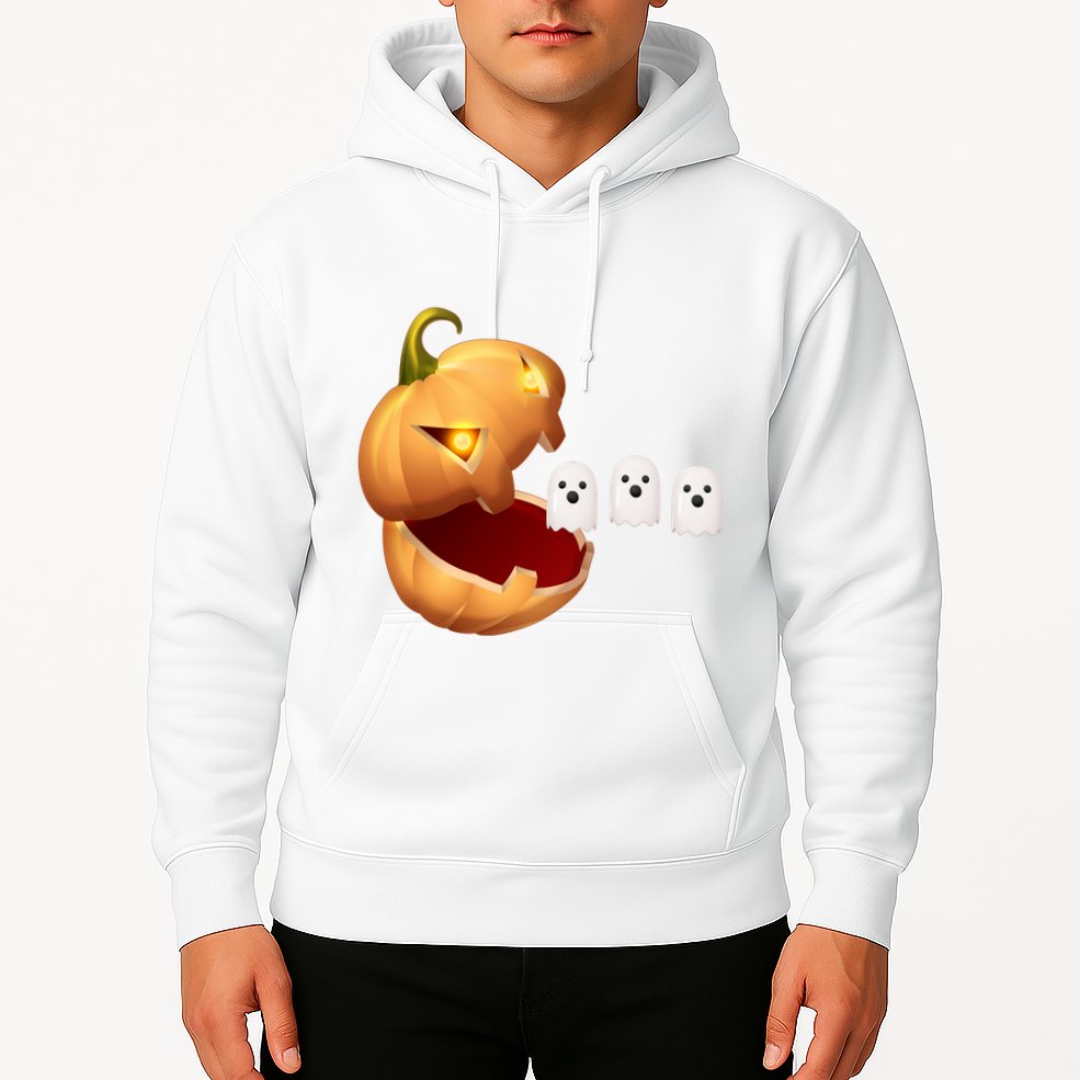 Funny Halloween Pumpkin Eating Ghost Hoodie