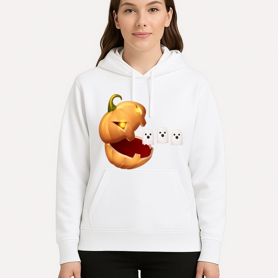 Funny Halloween Pumpkin Eating Ghost Hoodie
