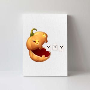 Funny Halloween Pumpkin Eating Ghost Canvas