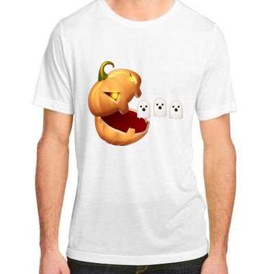 Funny Halloween Pumpkin Eating Ghost Adult ChromaSoft Performance T-Shirt