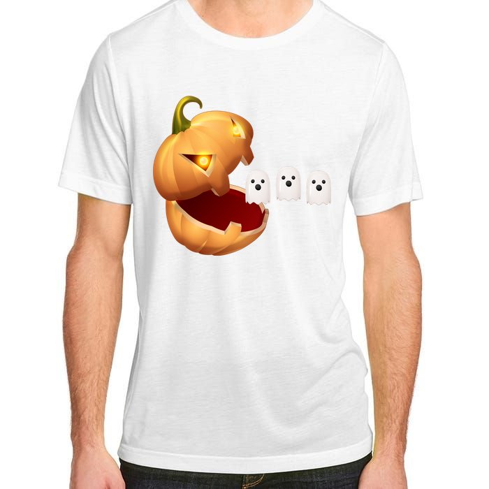 Funny Halloween Pumpkin Eating Ghost Adult ChromaSoft Performance T-Shirt