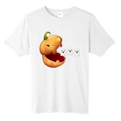 Funny Halloween Pumpkin Eating Ghost Tall Fusion ChromaSoft Performance T-Shirt