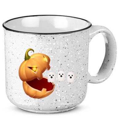 Funny Halloween Pumpkin Eating Ghost 15oz Campfire Ceramic Mug
