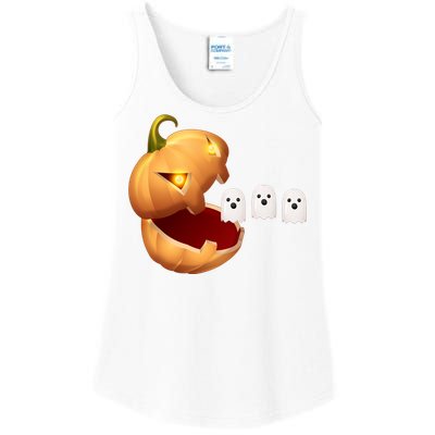 Funny Halloween Pumpkin Eating Ghost Ladies Essential Tank