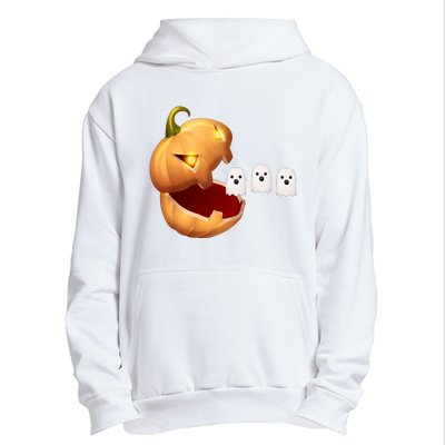 Funny Halloween Pumpkin Eating Ghost Urban Pullover Hoodie