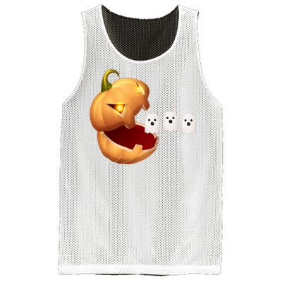 Funny Halloween Pumpkin Eating Ghost Mesh Reversible Basketball Jersey Tank