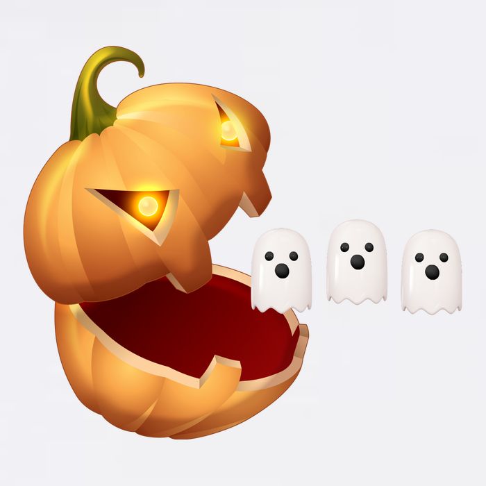 Funny Halloween Pumpkin Eating Ghost Cooling Performance Long Sleeve Crew