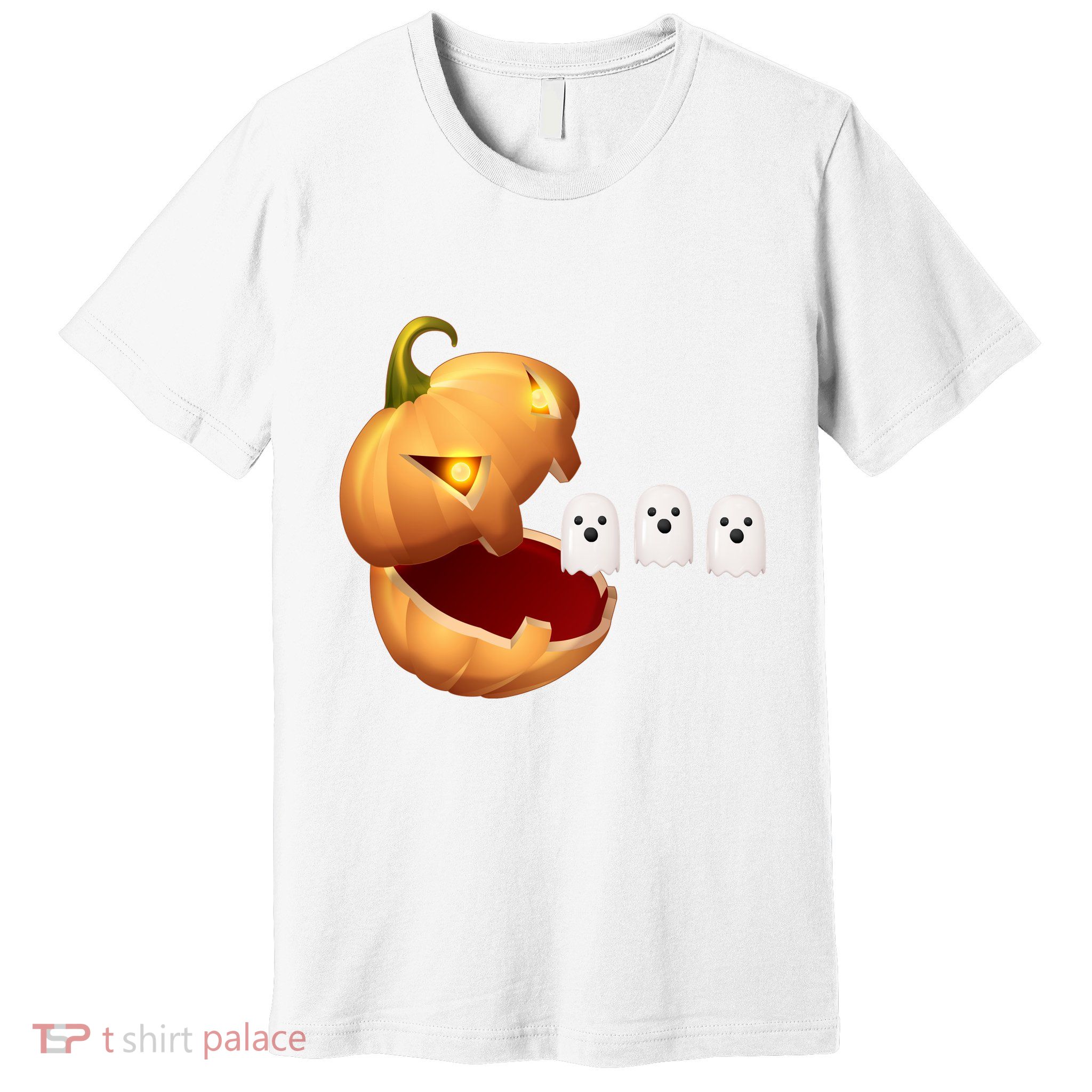 Funny Halloween Pumpkin Eating Ghost Premium T-Shirt