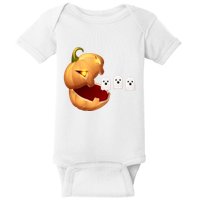 Funny Halloween Pumpkin Eating Ghost Baby Bodysuit