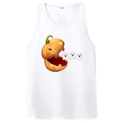 Funny Halloween Pumpkin Eating Ghost PosiCharge Competitor Tank