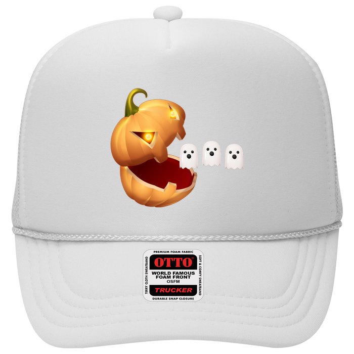 Funny Halloween Pumpkin Eating Ghost Trucker Hat