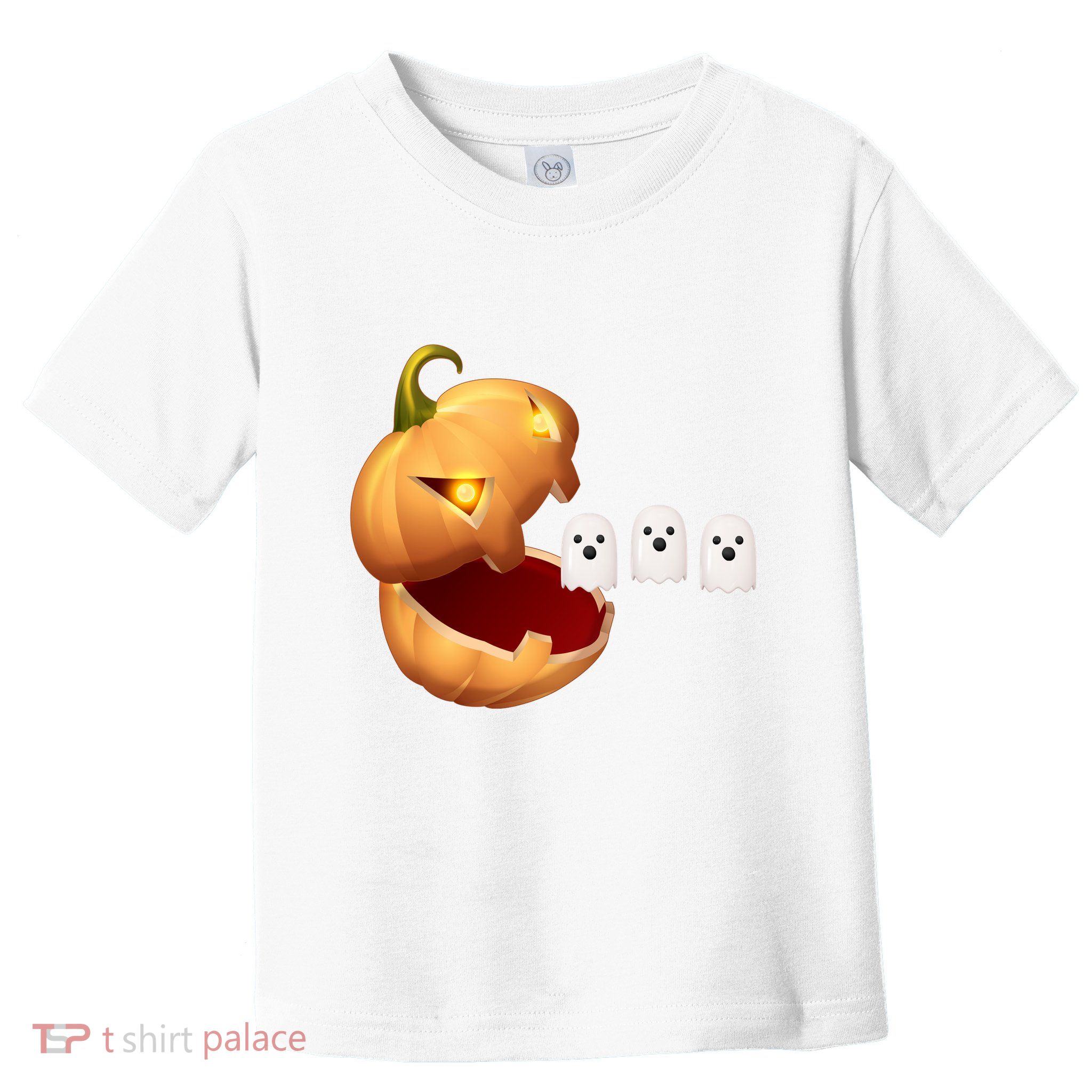 Funny Halloween Pumpkin Eating Ghost Toddler T-Shirt