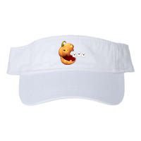 Funny Halloween Pumpkin Eating Ghost Valucap Bio-Washed Visor