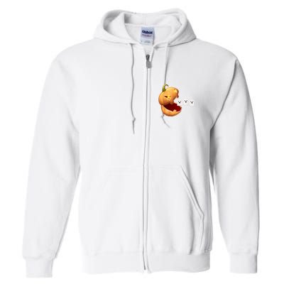 Funny Halloween Pumpkin Eating Ghost Full Zip Hoodie