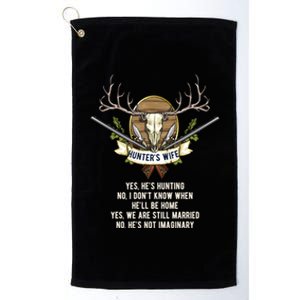 Funny Husband Partner Gone Awol Hunting Poem Hunt Wife Gift Platinum Collection Golf Towel