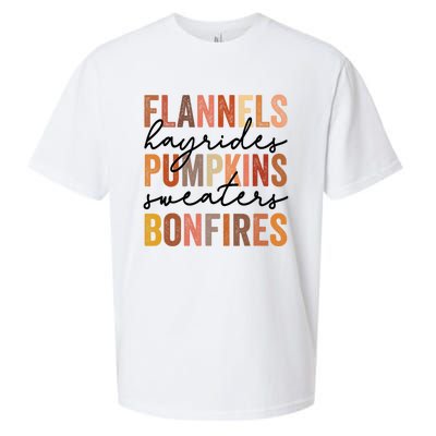 Flannels Hayrides Pumpkins Vintage Sweaters Bonfires Autumn Sueded Cloud Jersey T-Shirt