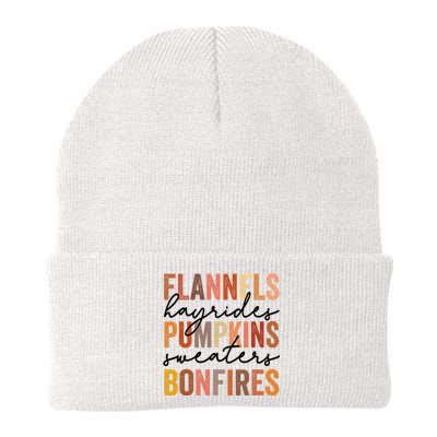 Flannels Hayrides Pumpkins Vintage Sweaters Bonfires Autumn Knit Cap Winter Beanie