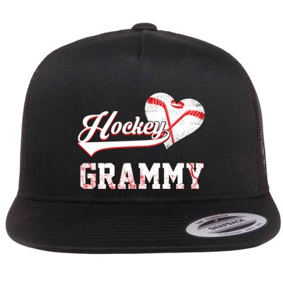 Family Hockey Player Funny Gift Hockey Grammy Gift Flatbill Hat