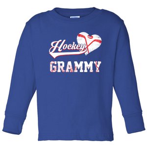 Family Hockey Player Funny Gift Hockey Grammy Gift Toddler Long Sleeve Shirt