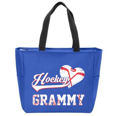 Family Hockey Player Funny Gift Hockey Grammy Gift Zip Tote Bag