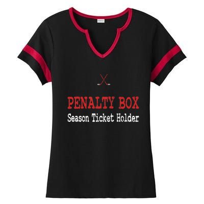 Funny Hockey Player Penalty Box Hockey Ladies Halftime Notch Neck Tee