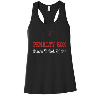 Funny Hockey Player Penalty Box Hockey Women's Racerback Tank