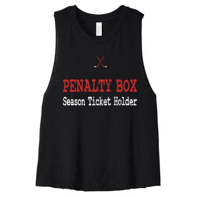 Funny Hockey Player Penalty Box Hockey Women's Racerback Cropped Tank