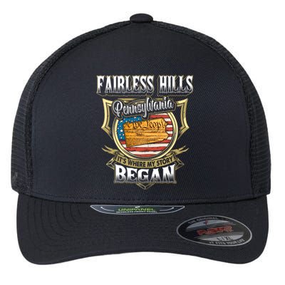 Fairless Hills Pennsylvania Usa Flag 4th Of July Funny Gift Flexfit Unipanel Trucker Cap