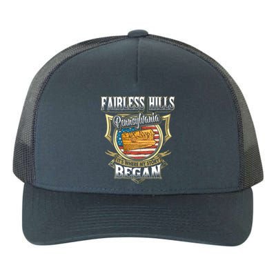 Fairless Hills Pennsylvania Usa Flag 4th Of July Funny Gift Yupoong Adult 5-Panel Trucker Hat