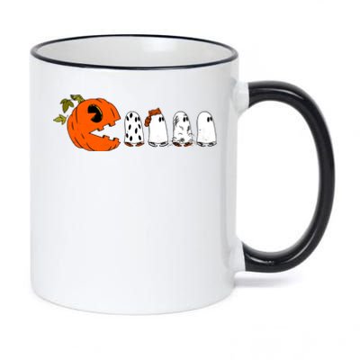 Funny Halloween Pumpkin Ghosts Retro Gamer 11oz Black Color Changing Mug