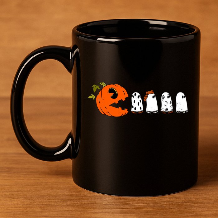 Funny Halloween Pumpkin Ghosts Retro Gamer 11oz C Handle Ceramic Mug