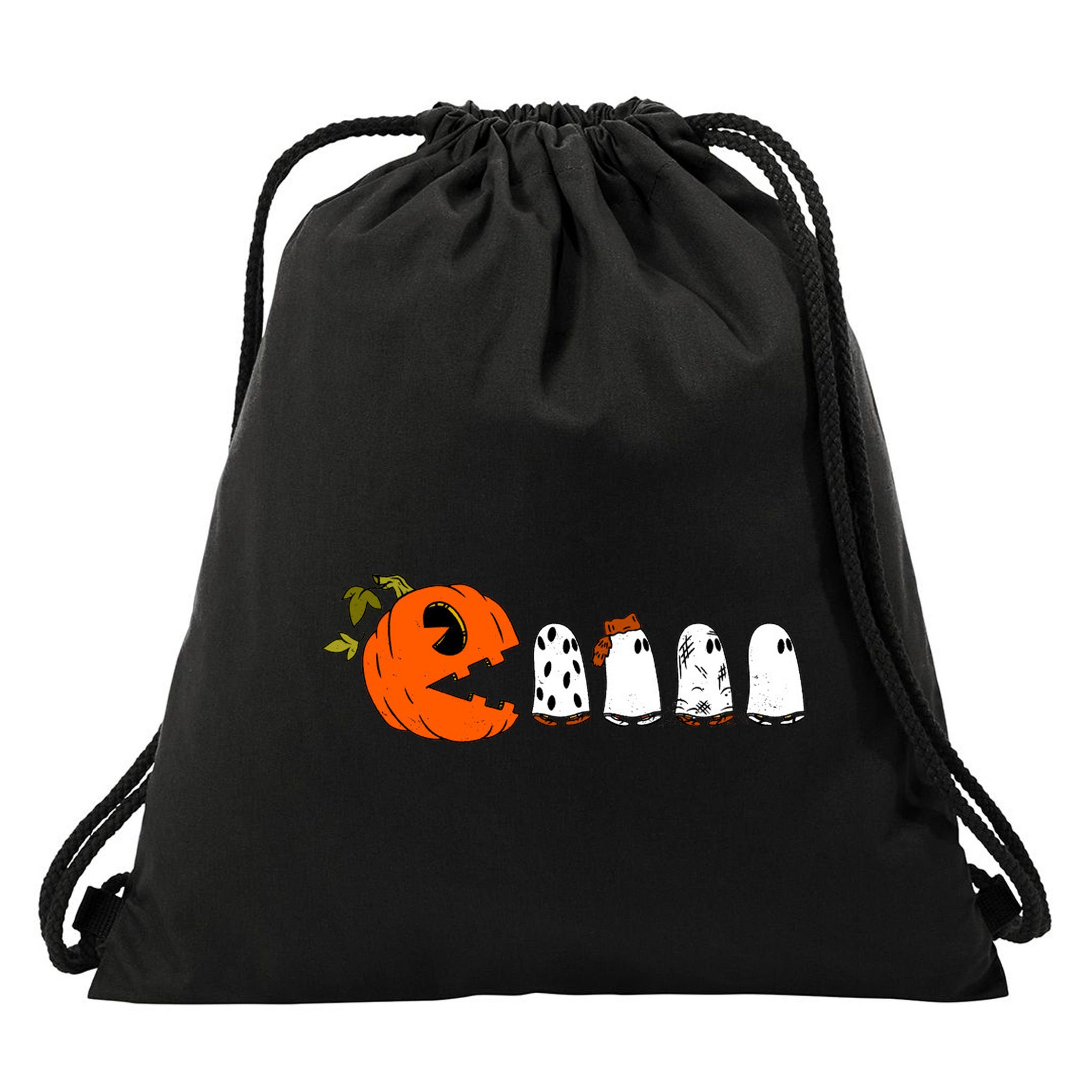 Funny Halloween Pumpkin Ghosts Retro Gamer Drawstring Bag