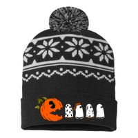 Funny Halloween Pumpkin Ghosts Retro Gamer USA-Made Snowflake Beanie